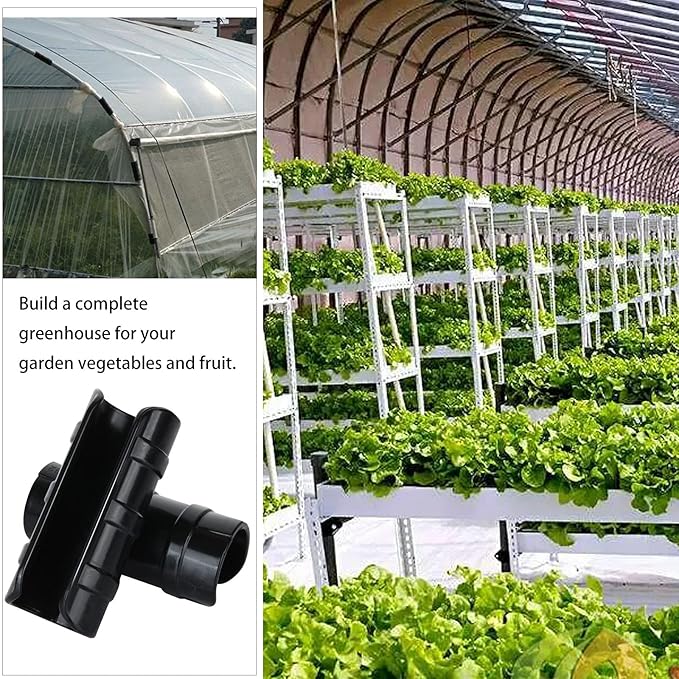 50 PCS 1 inch Greenhouse Clamps Clips 26mm Black ABS Snap Clamp Tube Clip Garden Buildings Tube Clip for Greenhouse Film, Sunshade Nets, Frame Shelters (Outer Ø 1.26”inner Ø 1”)