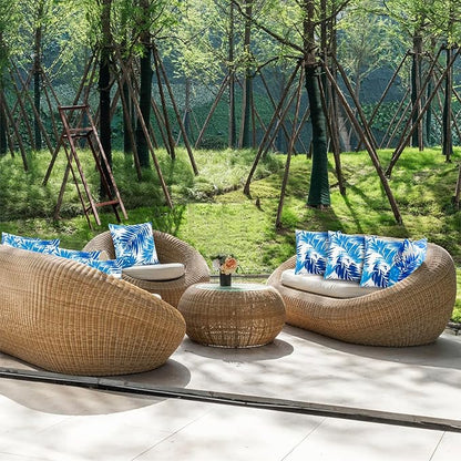 JMGBird Outdoor Pillows Waterproof Set of 4 Outdoor Throw Pillows with Insert Included 18×18 Inch Outdoor Decorative Pillows Water Resistant for Patio Garden Sofa Couch Bed