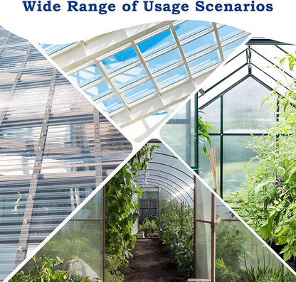 BPS 6Pcs 24"(W) x72(L)×0.16" Polycarbonate Panels, Waterproof UV Protected Reinforced Sheets, Outdoor Garden and Greenhouse Covering, Twin-Wall Clear Sheets