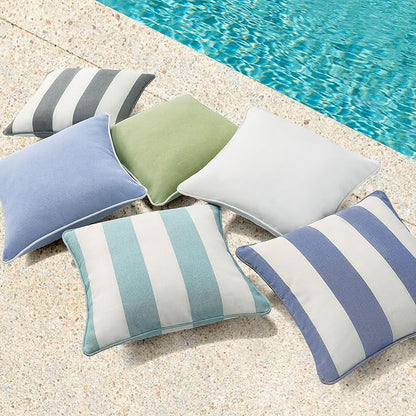 Decorative Outdoor Water Repellent Throw Pillows with Inserts, Set of 4, 18" x18" Pillows for Patio, Backyard, Bed, Couch, and Patio Furniture, Linen