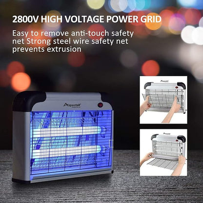 ASPECTEK Insect Killer, Bug Zapper, Powerful 20W Electronic Indoor Fly Zapper, Mosquito Killer-Indoor Use Including Free 2 Pack Replacement Bulbs