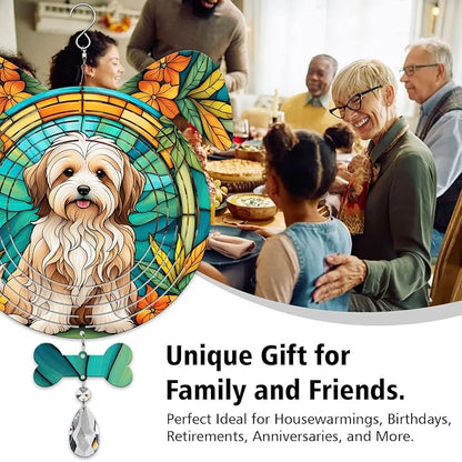 Havanese Dog Ears Wind Spinner, Havanese Wind Spinner Hanging for Yard and Garden V02