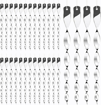 Hausse 30 Pack Bird Deterrents for Outside, Bird Repellent Hanging Silver Plastic Reflectors Scare Rods, Garden Decorative Reflective Scare Birds Away, Like Woodpeckers, Pigeons and Geese