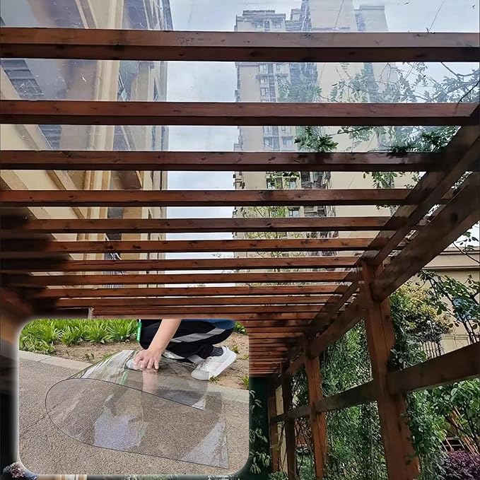 2mm Polycarbonate Sheet,polycarbonate greenhouse panels,Roofing Transparent Insulation Daylighting Panels,strong and not easily deformed,for Greenhouse Sheds Roofs,Carports.(Clear,5.1 x 19.7ft)