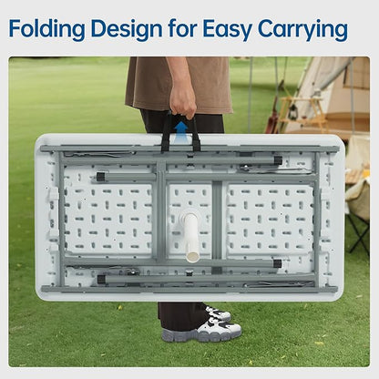 Outdoor Ice Cooler Folding Table, Portable Cooler Table with Removable Matching Skirt, Chill Table for Party BBQ Camping Wedding White