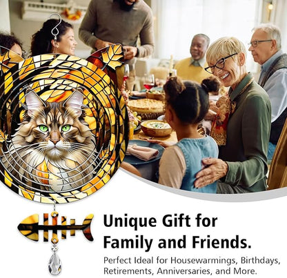 Maine Coon Cat Wind Spinner, Maine Coon Cat Wind Spinner Hanging for Yard and Garden