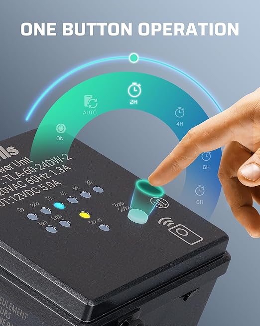 DEWENWILS 60W Low Voltage Landscape Transformer with Remote Control, 120V AC to 12V DC, Dusk to Dawn & Timer, Outdoor Low Voltage Transformer for Spotlight, Garden Light, Pathway Light, FCC Listed