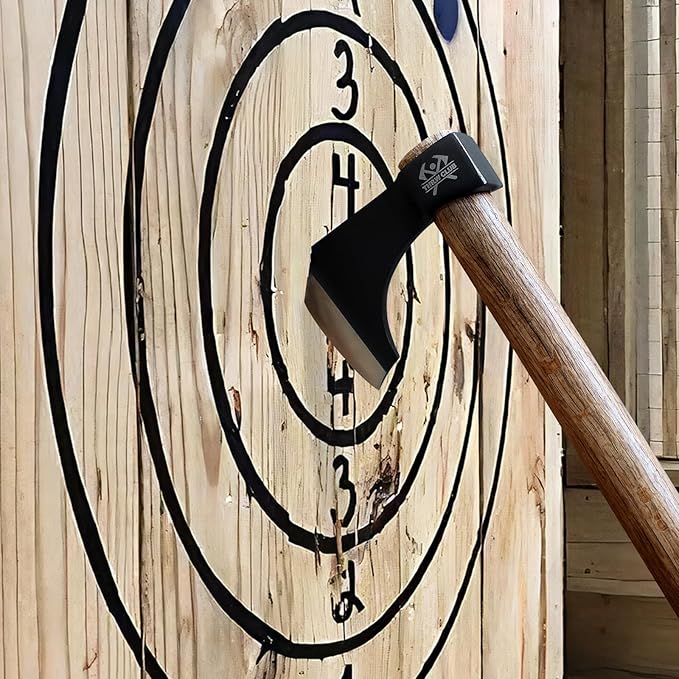 Professional Throwing Axes, 16.1" Throwing Tomahawk Axe with 1065 High Carbon Steel & Wooden Handle, Perfect for Axe Throwing Game for Backyard, Competition and Recreation