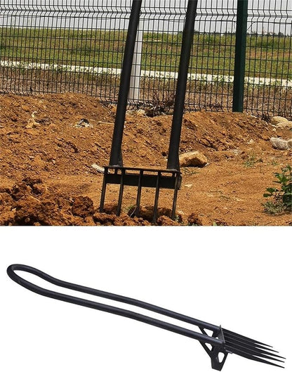 Heavy Duty Garden Broadfork - 46" Steel Long Dual Handle Pitch Fork (Ergonomic Grip for Labor-Saving), 5 Tempered Diamond Tines for Soil Loosening, Weeding, Composting, Aeration & Transplanting