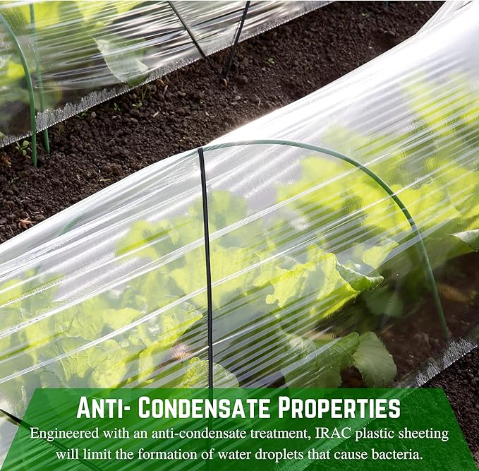 Farm Plastic Supply - Clear IRAC Greenhouse Plastic Sheeting - 6 Mil - (20' x 10') - 4 Year UV Resistant Infrared Anti-Condensate Green House Covering Thermal Greenhouse Plastic 6 mil