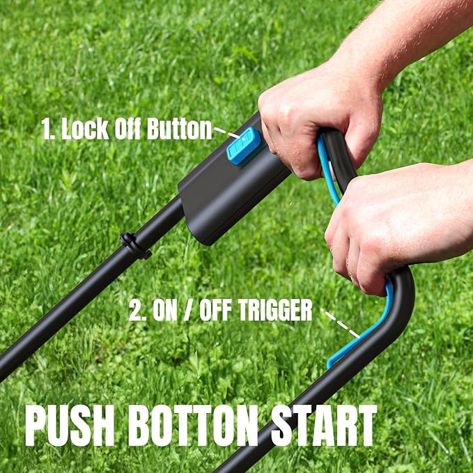 2×20V Cordless Electric Lawn Mower, 16" Push Mower with 6 Cutting Height Levels, Includes 2×4.0Ah Batteries and Dual Port Charger