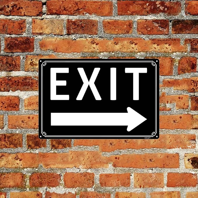 8x12" Exit Sign With Left Arrow - High-Intensity Aluminum Parking Lot Sign, Weatherproof & Fade-Resistant, Ideal for Outdoor & Indoor Use - Curbside Sign(horizontal version)