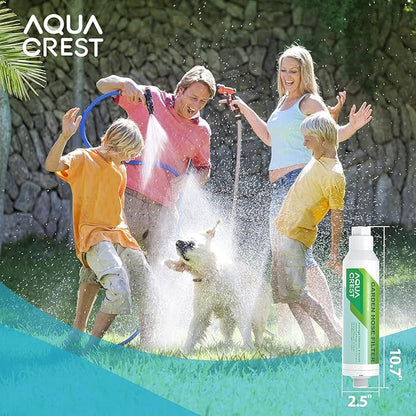 AQUA CREST Garden Hose Water Filter for Plants, Greatly Reduces Chlorine, Odor, Improve Plants Health, Ideal for Organic Gardening, Farming and Pets, Pack of 4