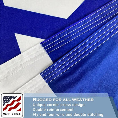 Israeli Flags 4x6 FT Made in The USA-Heavy Duty Vibrant Colors Double Sided Israeli National Flag Flag with 2 brass grommets for Home/Company/Indoor Outdoor Decoration
