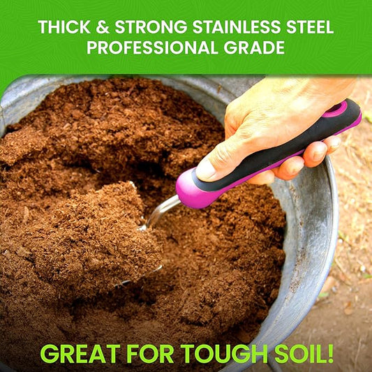 Garden Guru Super Strong Garden Trowel Hand Shovel - Stainless Steel - Rust Resistant - Ergonomic Grip - Perfect Tool for Gardening, Transplanting and Digging in Garden Beds (Pink) - 1 Case (50 Pcs)