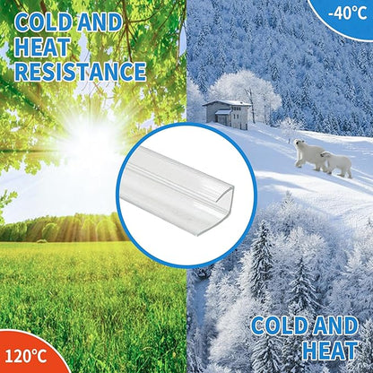 10 PCS Polycarbonate Greenhouse U Connector Profile 4ft Length Fits 0.32’’ & 0.4’’ Twin-Wall Polycarbonate Panels Duty Dust Rain & Moisture Protection Durabler (U-Clip 4' × 0.71’’ × 0.4’’)