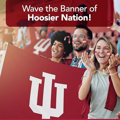 Indiana Hoosiers College Sports Printed Flag - NCAA Licensed - Nylon - School Banner (Red) (5' x 8')