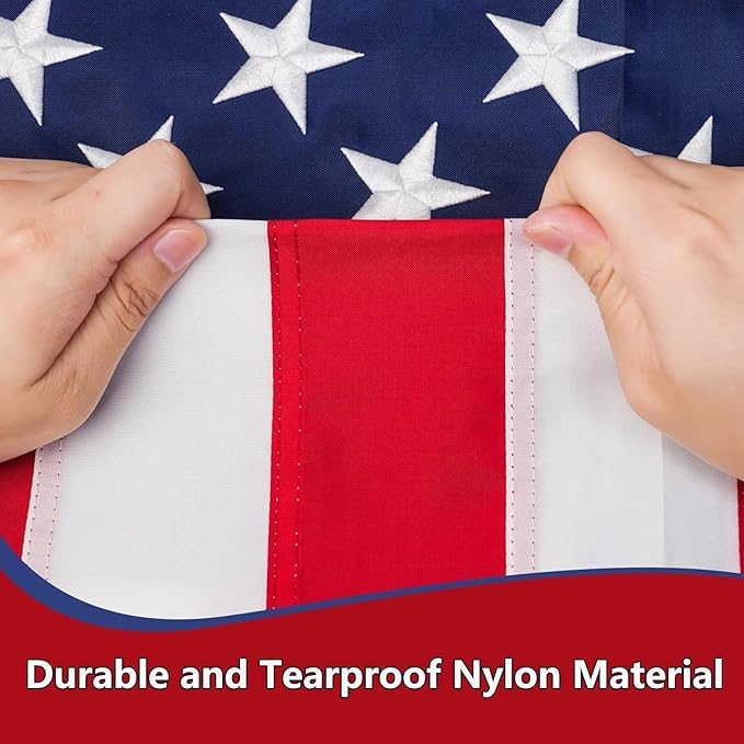 Outdoor 4x6 American Flag,Heavy Duty 600D Polyester,American Flag Porch,Longest Lasting,Embroidered Stars, Brass Grommets,Sewn Stripes,Allegiance Flags For Outside 4x6,Unmatched Durability in Any Weather.