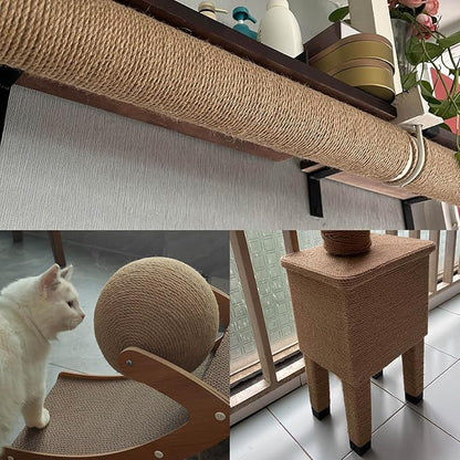 2-Pack Natural Jute Twine Rope, 6mm x 656ft Heavy Duty & Eco-Friendly - for Crafts, Gardening, Cat Scratching Post, Bundling & Hanging, 328Feet/Roll