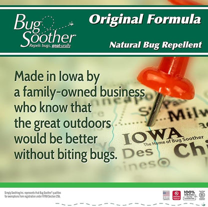 Bug Soother Spray (4 bottle, 2 oz) - Natural Mosquito, Gnat and Insect Deterrent & Repellent with Essential Oils - 100% DEET-Free Safe for Adults & Environment - Made in USA - Includes 1 bottle 1 oz