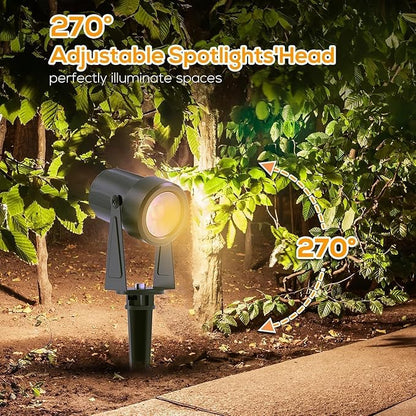 SUNTHIN Outdoor Landscape Lighting with Remote, RGBW Color Changing Spot Uplights, 16 Pack