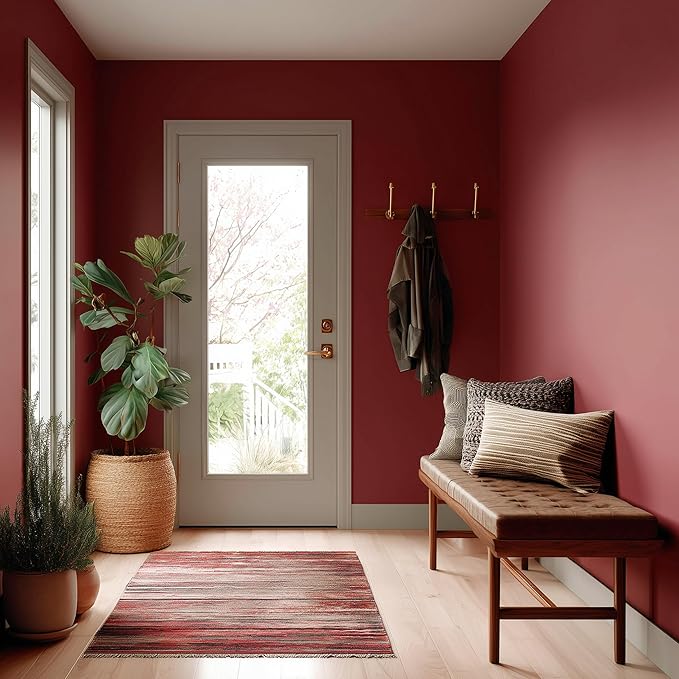 EVOLVE Paint & Primer: Environment-friendly, Low Sheen with One-coat Coverage for Interior & Exterior surfaces (Burgundy, 5-Gallon)