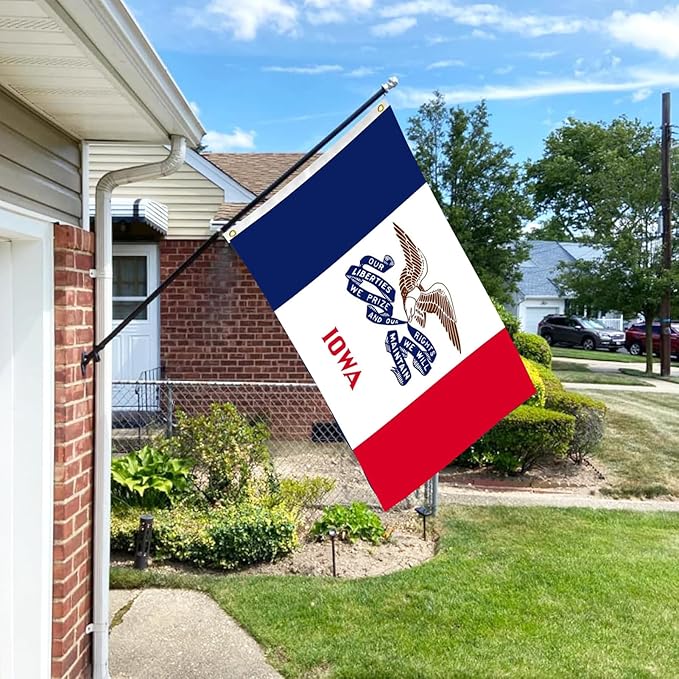 Iowa Flag 3x5 FT Sturdy for Outside, Heavy Duty 3Ply Polyester Iowa State Flags Outdoor, Double Sided Long Lasting IA State Flag Brass Grommets