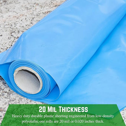 Farm Plastic Supply - Concrete Vapor Barrier - 20 mil - Heavy Duty Plastic Tarp, Polyolefin Vapor Barrier Plastic Sheeting, Painters Tarp, Roll of Heavy Duty Plastic (12' x 105')