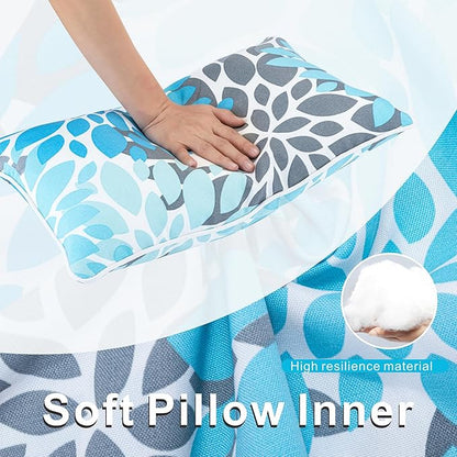 JMGBird 12×20 Inch Outdoor Lumbar Pillows Pack of 2 Colors Waterproof Throw Pillows with Insert Rectangular Decorative Garden Cushion for Home Furniture Patio Coach Sofa