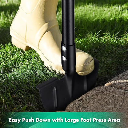 Saw Tooth Edger Lawn Tool, Half Moon Manual Lawn Edger with T-Grip, Sidewalk Grass Long Handled Step Grass Edger, 36-Inch Long Handle Hand Edger