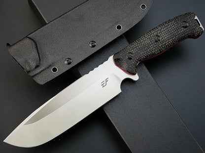 Eafengrow EF143 Fixed Blade Knife AUS-10 Steel Blade Micarta Handle Full Tang EDC Tool Straight Knife for Working Camping Hunting