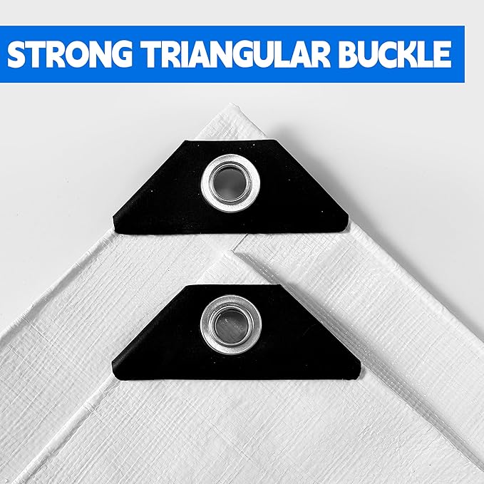 Tarp 6x8(2packs) ft Heavy Duty 12mil 100% Waterproof High Durability Multipurpose,Uv Resistant,White Tarp Suitable for Swimming Pools, Boats, Camping, Courtyards, Etc -by MVPNET