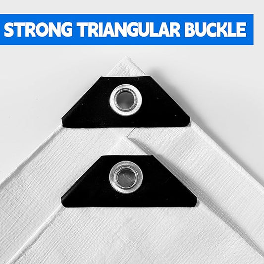 Tarp 8x20 ft Heavy Duty 12mil 100% Waterproof High Durability Multipurpose,Uv Resistant,White Tarp Suitable for Swimming Pools, Boats, Camping, Courtyards, Etc -by MVPNET