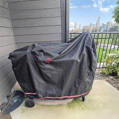 Turtle Life Pellet Grill Cover, Heavy Duty All Weather Protection Wood Pellet Smoker Barbecue Cover for Pit Boss 820&850 Series Z Grill 700, Black, 58" Wx27”Dx46.5”H