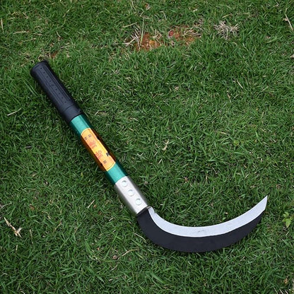 KEYI Weeding Sickle,Steel Grass Sickle,Manganese Steel Blade/Hardwood Handle Hand held Serrated Grass Hook Cutter - Great for Removing Unwanted Vines and Weeds. (13.8 in*6.3 in)