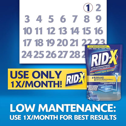 Rid-X Septic Treatment, 12 Month Supply of Septi-Pacs, 12.6 Oz