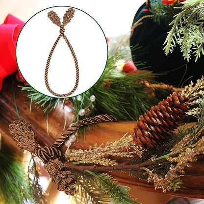 Shappy 12 Pieces Christmas Garland Banister Ties Christmas Decorative Reusable and Flexible Twist Ties for Garland, Banister Home Decoration (Brown)