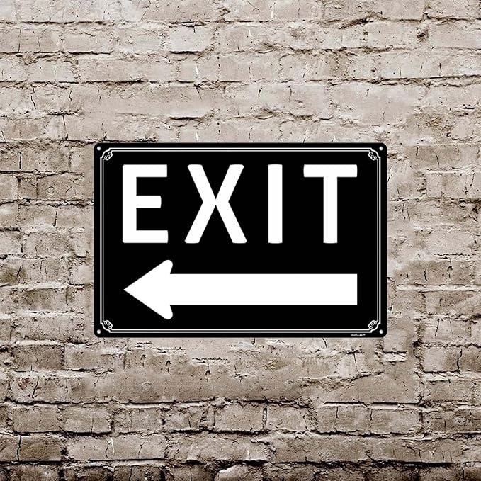 12x16"Exit Sign with Right Arrow - High-Intensity Aluminum Parking Lot Sign, Weatherproof & Fade-Resistant, Ideal for Outdoor & Indoor Use - Curbside Sign(horizontal version)