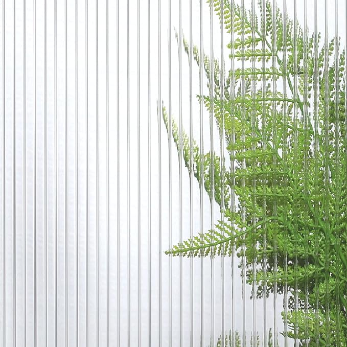 BPS 6Pcs 24"(W) x72(L)×0.16" Polycarbonate Panels, Waterproof UV Protected Reinforced Sheets, Outdoor Garden and Greenhouse Covering, Twin-Wall Clear Sheets
