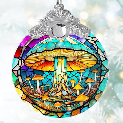 Stained Glass Suncatcher, Jocidea Mushroom Ornament, Christmas Ornaments, Holidays Ornaments, Christmas Tree Decor, Mushroom Decor for Home, Mushroom Gifts