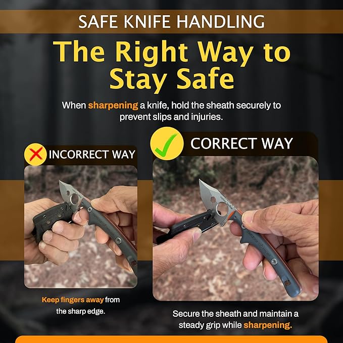 OUTDOOR ELEMENT Contour Feather Survival and Culinary Knives – VG10 Steel Fixed Blade with Fire Starter, Hex Driver, Knife Sharpener, Sheath & Built in Whistle - Built For Camping & Outdoor Adventure