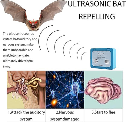 Ultrasonic Bat Repeller - Effective Removal Device for Home & Outdoor - Humane & Pet Safe Deterrent