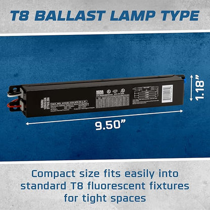 OHLECTRIC 2 Pack - Replacement for Keystone KTEB-332-UV-IS-L-P 3 Lamp T8 Electronic Fluorescent Ballast with Low Light Output | 120-277V Input with Instant Start Operation | 0.78 Ballast Factor
