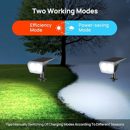 Consciot Solar Spot Lights Outdoor Waterproof, 24 LED Dusk-to-Dawn Solar Outdoor Lights, 2 in 1 Adjustable Wall Lights, Daylight Solar Landscape Spotlights for Garden Yard Wall Walkway, 2 Pack