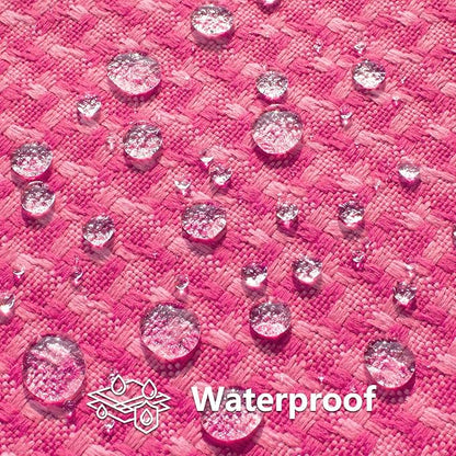 Kevin Textile Outdoor Waterproof Throw Pillow Covers Pack of 2 Valentines Day Weaving Texture Water Resistant Decorative Cushion Covers for Garden Patio Tent Balcony Bench Couch 18x18 Inch, Hot Pink