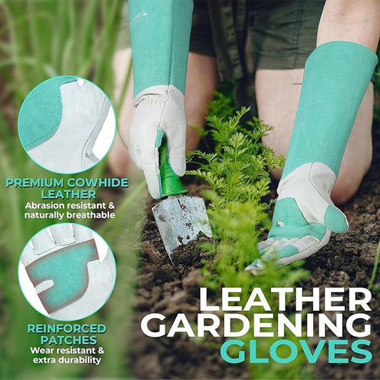 HANDLANDY Long Garden Gloves Thorn Proof for Women & Men, Rose Pruning Gauntlet Gloves, Best Protection Tool for Gardener