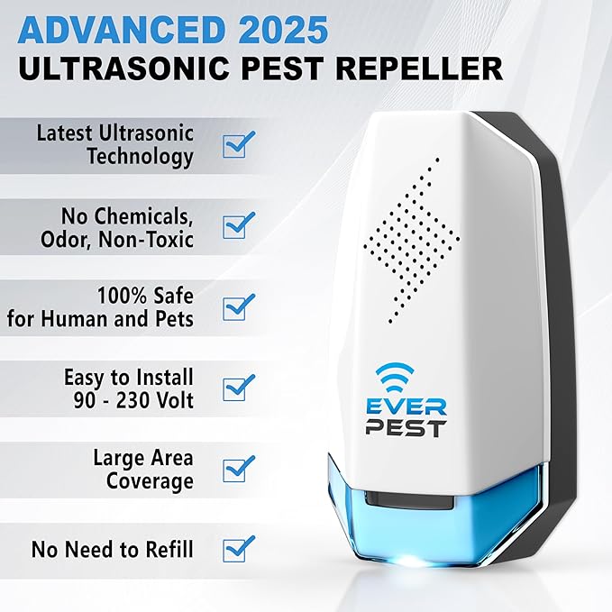 Ultrasonic Pest Control Repeller (2-Pack) Plug in Flea Rat Roach Mosquito Cockroaches Rodent Spider Scorpion Fruit Fly Insect Indoor Plug Repellent [office_product]