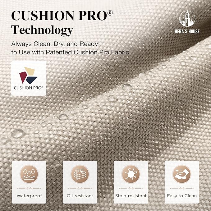 HERA'S HOUSE High Back Patio Furniture Set with Swivel Chairs, Outdoor Wicker Furniture with 5.5" Thick Cushions, Outside Conversation Sofa Sets for Backyard Deck Lawn, Beige