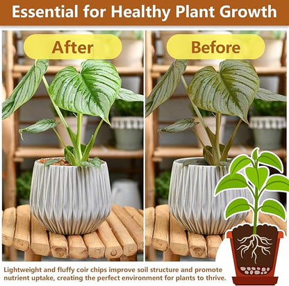 Legigo 10 Pack Coco Husk Chips- 11 LB 100% Organic Coconut Coir Chips Brick Potting Soil Mix with Low EC & PH Balance, Compressed Coconut Substrate Coco Chips Mulch Medium for Garden, Flowers, Plants