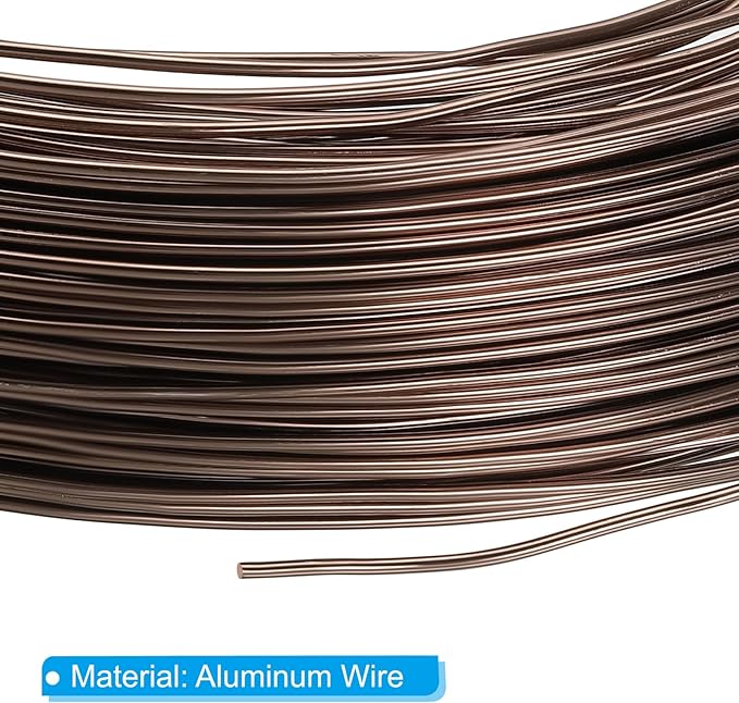 PATIKIL 1mm x 374ft Bonsai Training Wire,Floral Wire Stems Anodized Aluminum Tree Wire for Gardening Branch Fixing,Brown